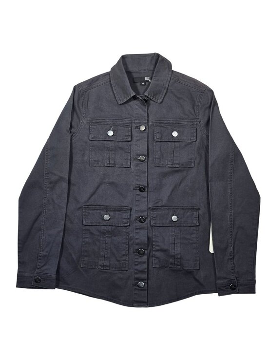 1822 Denim Jackets & Blazers - 1822 Denim Women's Utility Jacket Black Button Front 4 Pocket XS NWT Cotton